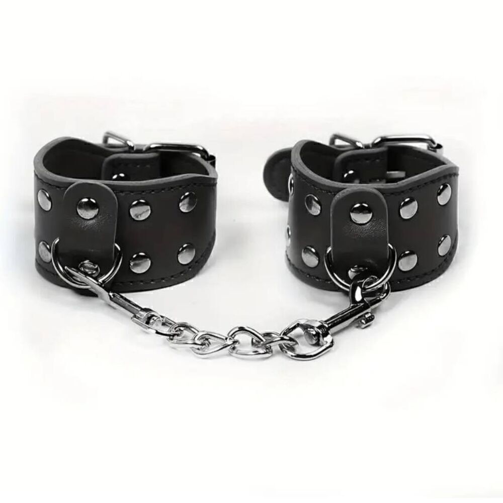 Black Erotic 3 piece Teasing Mask Hand Cuffs Set
